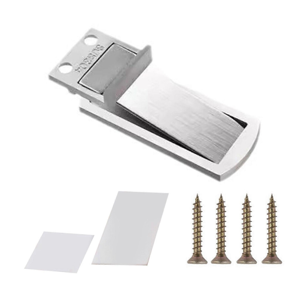 (Gun Gray, One Size) Thin Invisible Magnetic Door Stop Windproof Suction Door Stoppers Door Catch With Strong Magnetic Grip For Bathroom Door Brushed 3081097237279