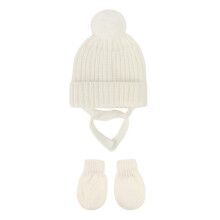 (M, Gray) Toddler Knitted Hat Solid Color Bonnet with Warm Gloves for Boys and Girls Autumn Winter Daily Party Bonnet Mitts White S