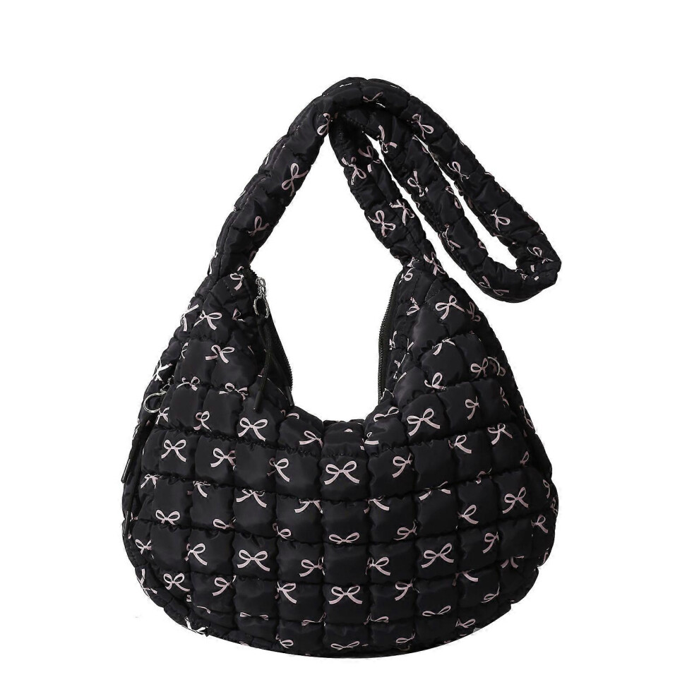(Blue, One Size) Women Bag Fashion Puffer Crossbody Bag Quilted Shoulder Bag Dumplings Bag Large Capacity Messenger Bag For Everyday Black 3081097255617