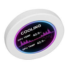 2.1 Inch IPS PC Temperature Display for Water Cooling Systems AIDA64 Round Type C PC CPU Data Secondary Monitor with 9 Pin Cable White