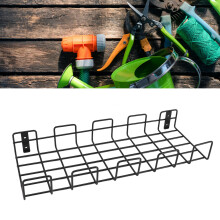 Garden Tool Rack Space Saving Wall Mounted Metal Garden Gadget Organizer Shelf for Small Hose Factory Material