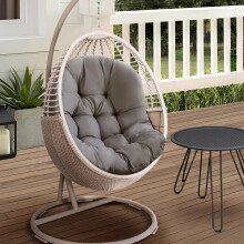 (Dark Grey) Garden Outdoor Egg Chair Cushion Swing Chair Seat Pad