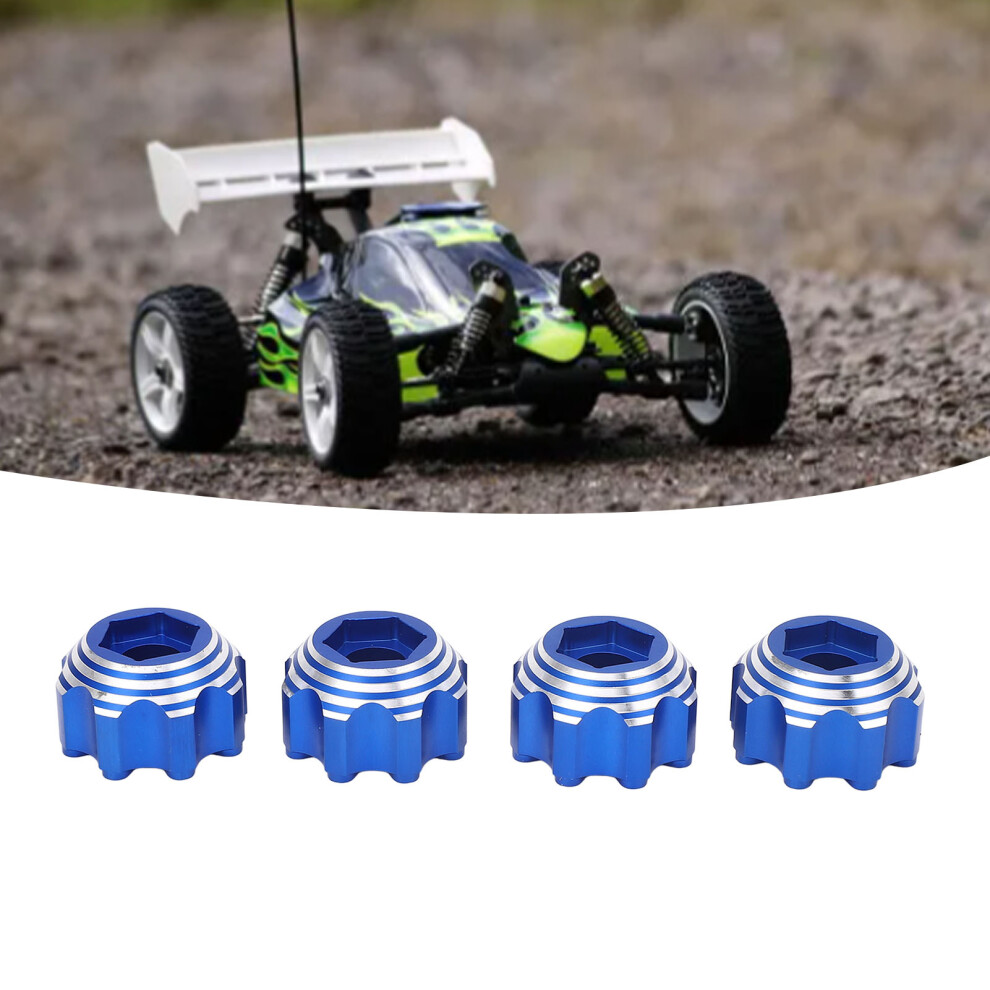 4Pcs 8X32 To 17Mm Hex Adapters For 8X32 3.8In Wheels Electric Car Truck Option Parts Aluminum Alloy Blue