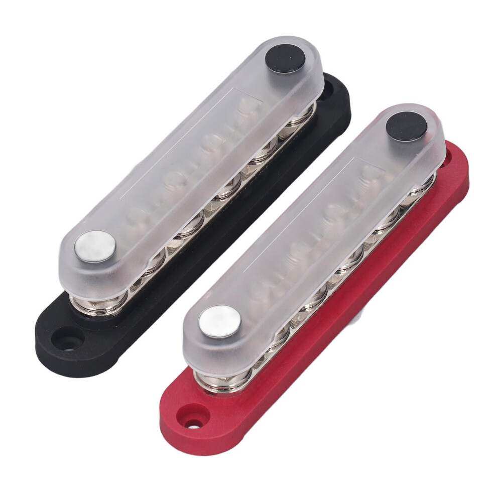 2Pcs Bus Bar 300Vac 48Vdc 150A Marine Power Distribution Block Terminal M6 With Cover For Automotive Car Boat 8341314140368