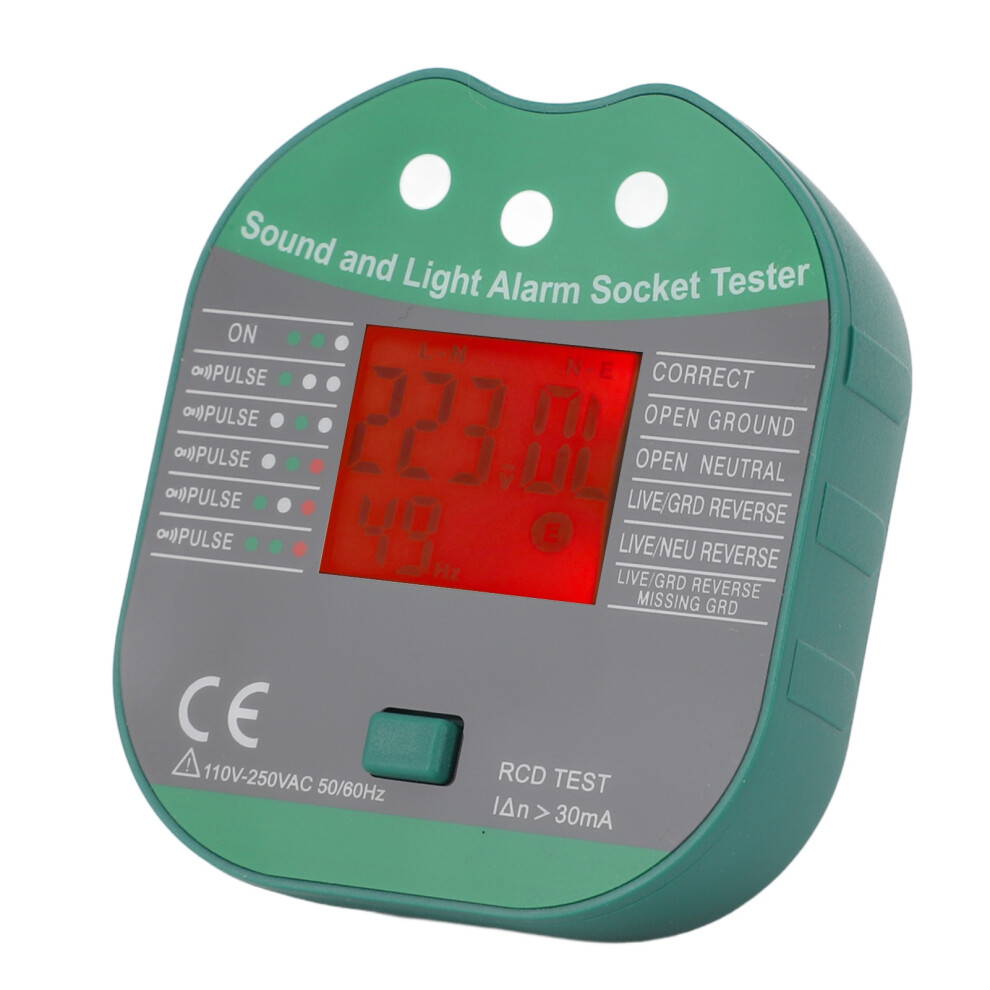 Socket Tester Electrical Outlet Sound Light Alarm Voltage Checker Detector 4161314144074