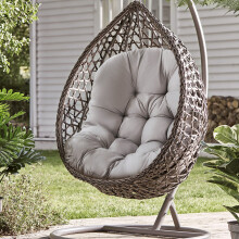 (Light Grey) Garden Outdoor Egg Chair Cushion Swing Chair Seat Pad