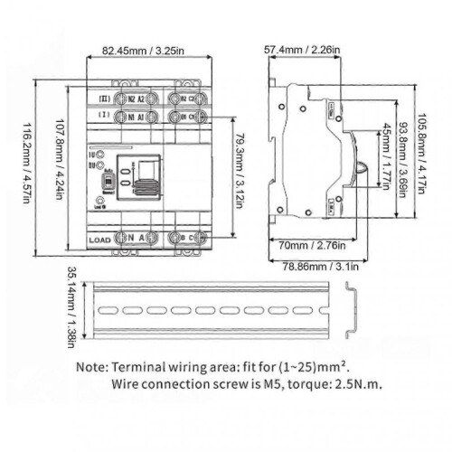 Dual Power Automatic Transfer Switch 2P 63A Millisecond Switching Power Transfer Switch ATS 220V) 1