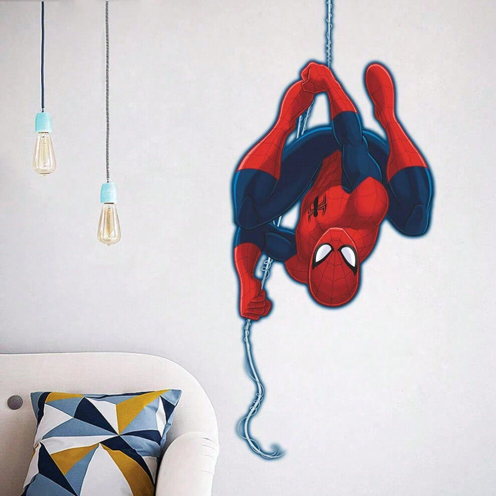 (5) 3D Spiderman Wall Stickers For Kids Room Decoration Home Bedroom PVC Decor Cartoon Movie Mural Wall Art Decals