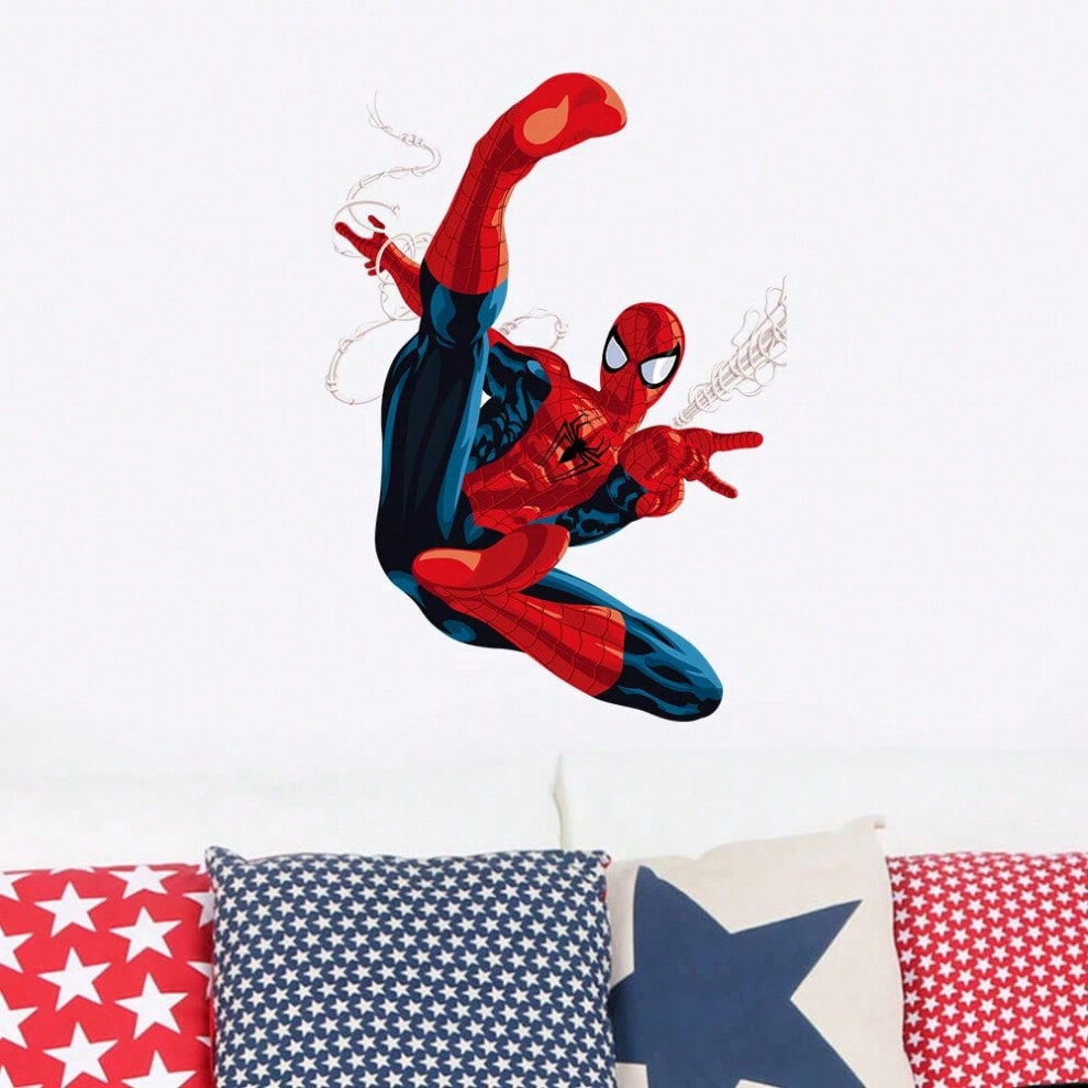 (6) 3D Spiderman Wall Stickers For Kids Room Decoration Home Bedroom PVC Decor Cartoon Movie Mural Wall Art Decals