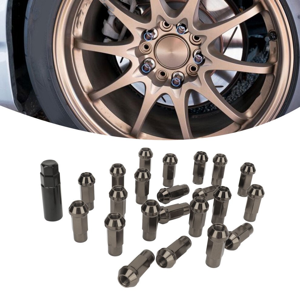22Pcs Tapered Lug Nuts With Nut Sleeve Key Alloy Steel Universal Forged Lock Nut Replacement For Toyota Titanium M12x1.5 4671314149820