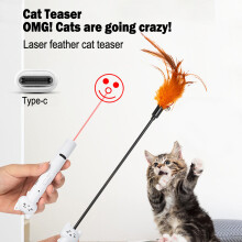 Katzenspielstab mit Laser 55mAh,143cm,36cm Grün