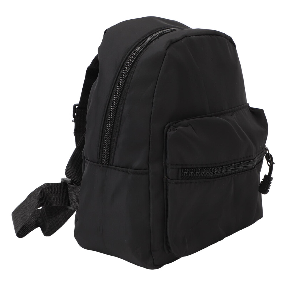 Mini Backpack Wearable Waterproof Stylish Nylon Small Backpack for Students Women Girls Black
