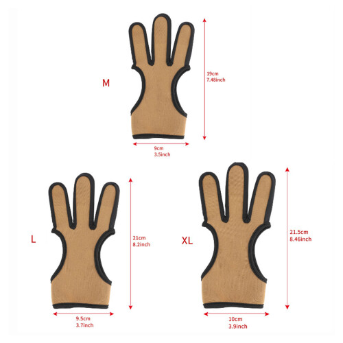 3-Finger Bogenschutzhandschuhe Größe M Neopren-Schutz 1