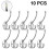 (Silver) 10 Pack Rustic Coat Hooks Wall Mounted Heavy Duty Double Hooks Retro) 1