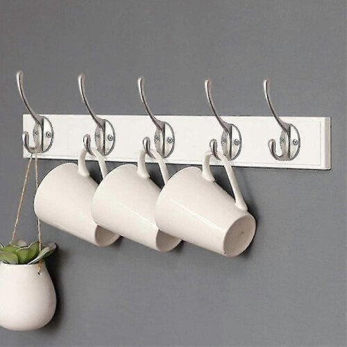(Silver) 10 Pack Rustic Coat Hooks Wall Mounted Heavy Duty Double Hooks Retro) 2