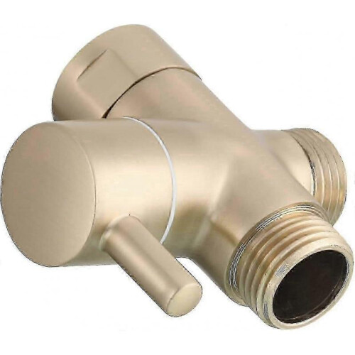 G1/2" 2-Way Brass Shower Diverter for Handheld Head and Fixed Head, Brushed)
