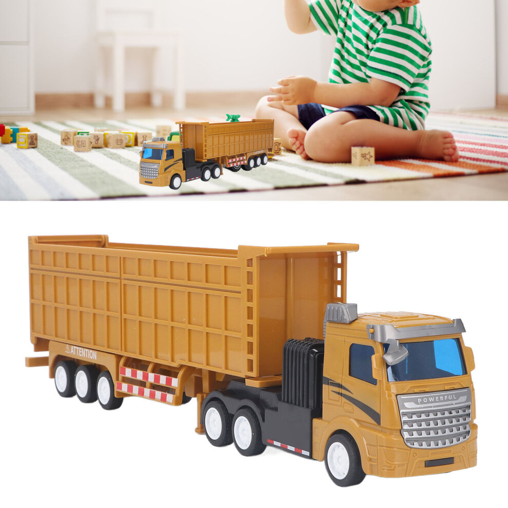 Kids Truck Toy Extended Dump Truck Good Simulation Detachable Carriage Inertial Trailer Car Model for Daily Play Flat Head-image-OPC-PHQSPDP-NEW