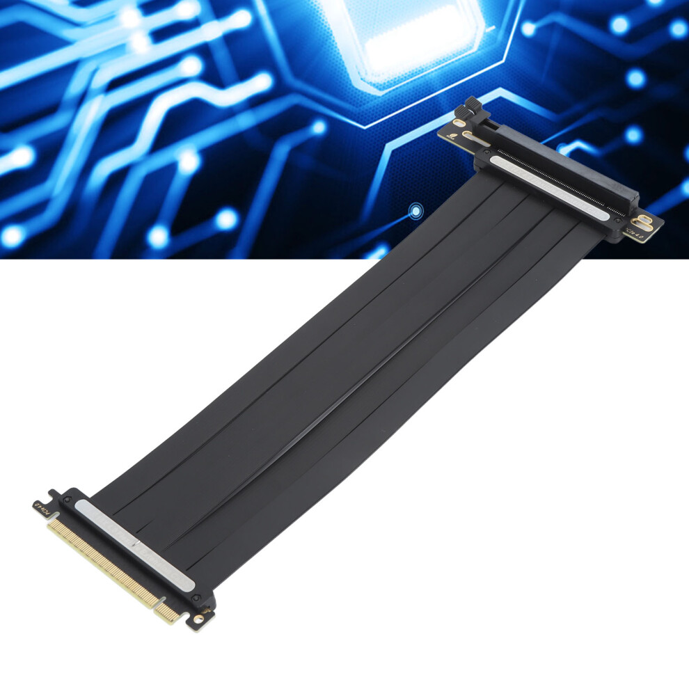 Pcie4.0 X16 Extension Cable High Speed Emi Shielding Gpu Riser Cable Flexible Right Angle For Rtx3090ti Rtx3090 Rtx3070ti Rtx3070 300Mm / 1 4971314161717