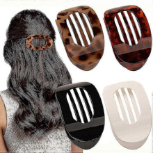 (Leopard) 4 PCS Flat Hair Clips, Round Lay Down Hair Claw Clips for Women Girls, French Strong Hold Hair Barre)