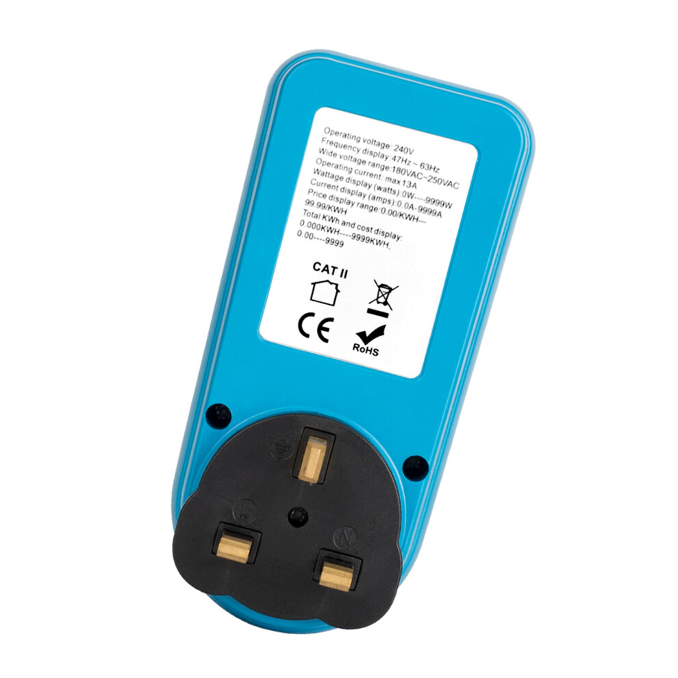 Lcd Display Electricity Usage Power Meter Socket Energy Watt Volt Amps Wattage Kwh Consumption Analyzer Monitor Outlet Ac230v~250V 4261314173491