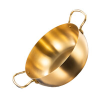 Korea Ramen Topf Gold Edelstahl Doppelgriff