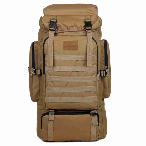 65x35x18cm LC Canvas Wanderrucksack Schwarz/Khaki 2