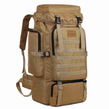65x35x18cm LC Canvas Wanderrucksack Schwarz/Khaki