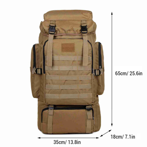 65x35x18cm LC Canvas Wanderrucksack Schwarz/Khaki 1
