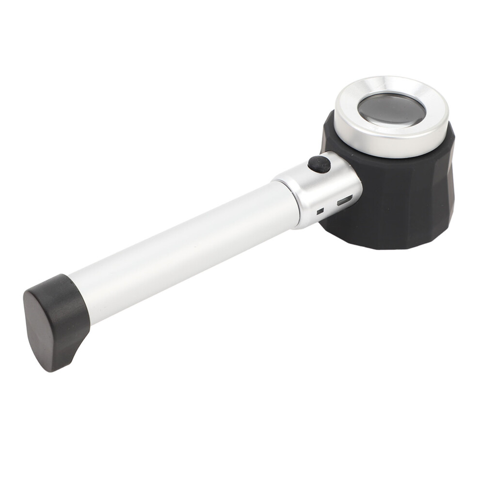Handheld 45X Magnifier Loupe Optical Glass Magnifying Glass LED Magnifier Loupe with Measure Scale for Observing Plants Stamps