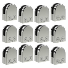(6-8mm, 12pcs) 304 Stainless Steel Glass Clamps 6-12mm Adjustable for Balustrade Stair Handrail Window
