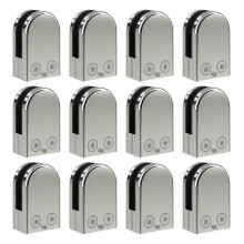 (10-12mm, 12pcs) 304 Stainless Steel Glass Clamps 6-12mm Adjustable for Balustrade Stair Handrail Window