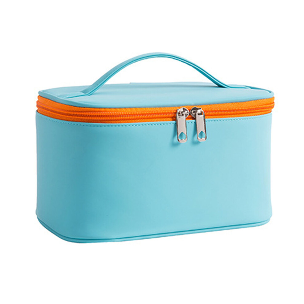 Cosmetic Bag Waterproof PU Leather Portable Fashionable Makeup Toiletry Bag with Handle for Daily Travel
