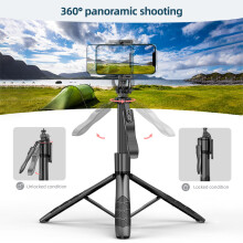 60-Zoll-Selfie-Stick-Stativ, 6-teilig, Schwarz