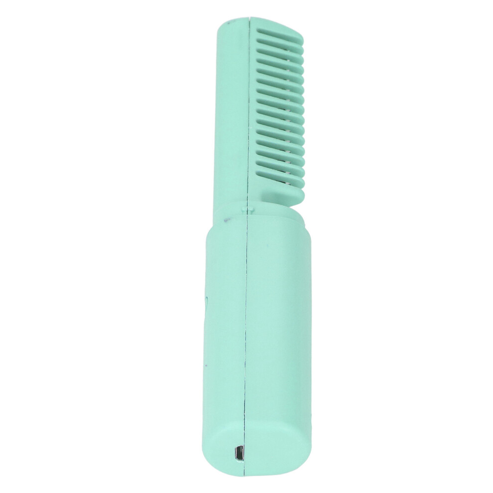 Hair Straightener Comb Brush Cordless Mini Rechargeable Electric Hair Curler for Home Travel Green