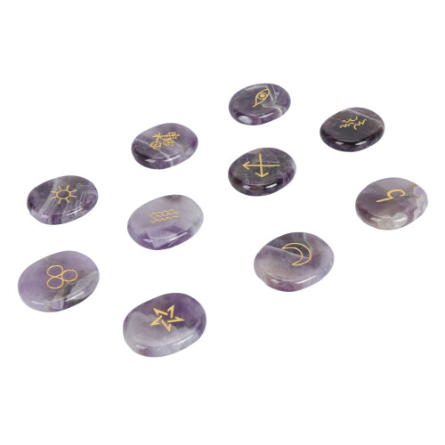 10-teiliges Runenstein-Set, Lapislazuli, Größenvariante