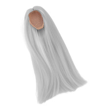 Pro DIY Puppenperücke hitzebeständig, 18,5–21 cm Silber