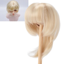 1/4 Puppenperücke 18,5–21 cm Cremeblond Kurz