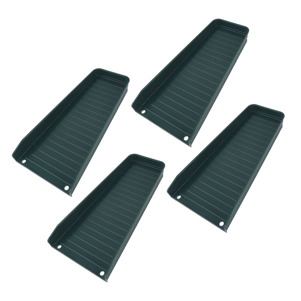 4Pcs Downspout Splash Block Rain Gutter Downspout Extensions Fixable Downspout Extender With 8 Fixing Nails Protect House Foundation Green 9301314193763
