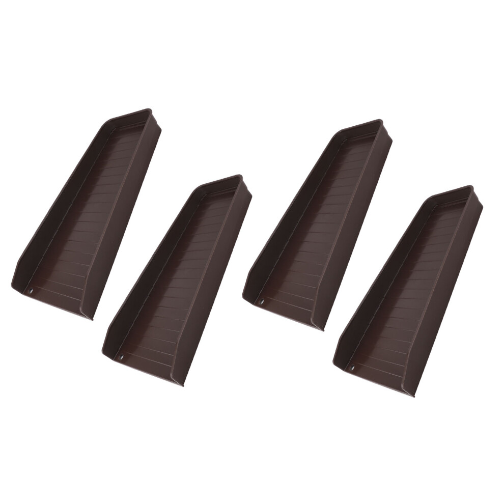 4Pcs Downspout Splash Block Rain Gutter Downspout Extensions Fixable Downspout Extender With 8 Fixing Nails Protect House Foundation Brown 3381314193754
