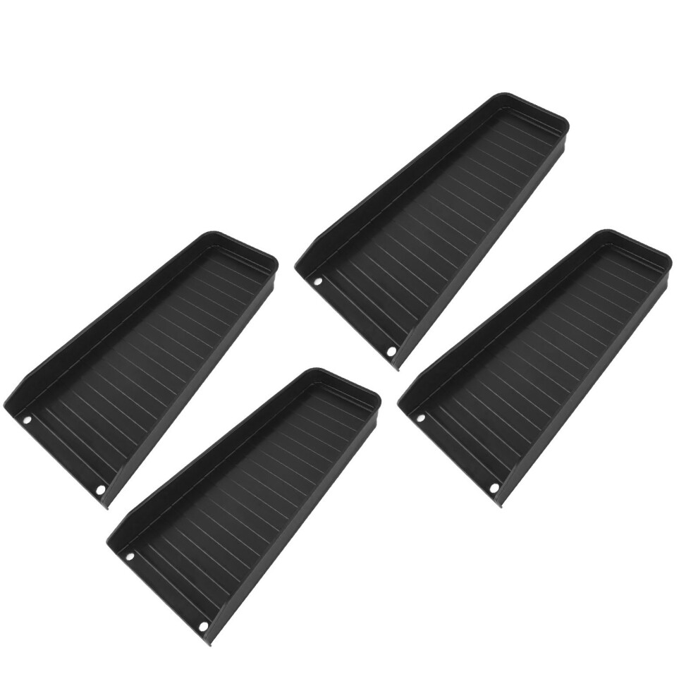 4Pcs Downspout Splash Block Rain Gutter Downspout Extensions Fixable Downspout Extender With 8 Fixing Nails Protect House Foundation Black 3631314193774