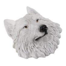 3D weißer Wolf Harz-Wandkopf-Statue 572-592 g