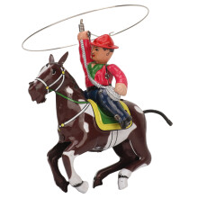 Uhrwerk-Spielzeugfigur aus Vintage-Eisen - Cowboy-Aufziehfigur