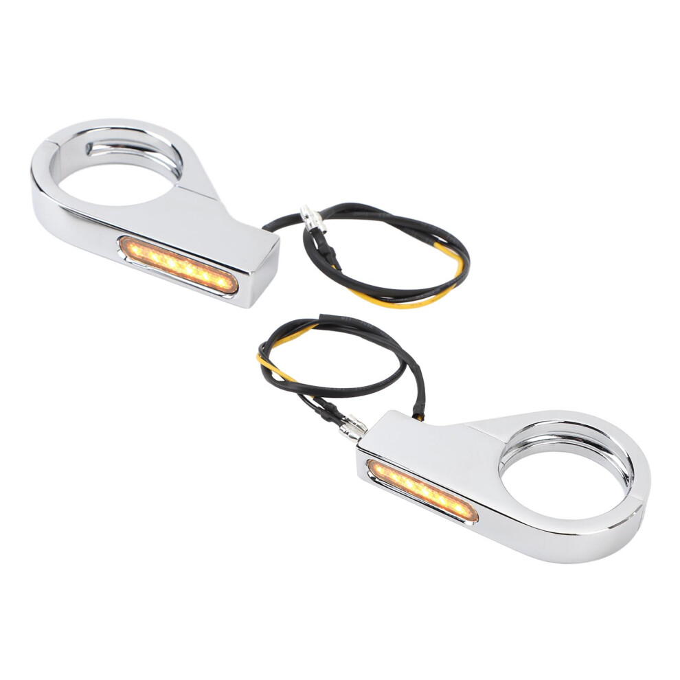 1 Pair Motorcycle LED Turn Signal Stylish Amber Blinker Lamp for CB1000R Shadow XL700V Silver Wing DC12V Silver Plating Housing-image-OPC-PHQSTTC-NEW