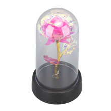 Bunte beleuchtete Glaskuppelrose, 50 mAh, 3x LR1130