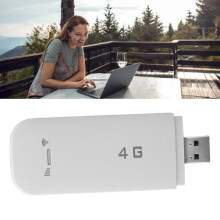 4G LTE USB Portable WiFi Router Support 10 Devices USB Portable WiFi Pocket Mobile WiFi Hotspot with SIM Card Slot for European White