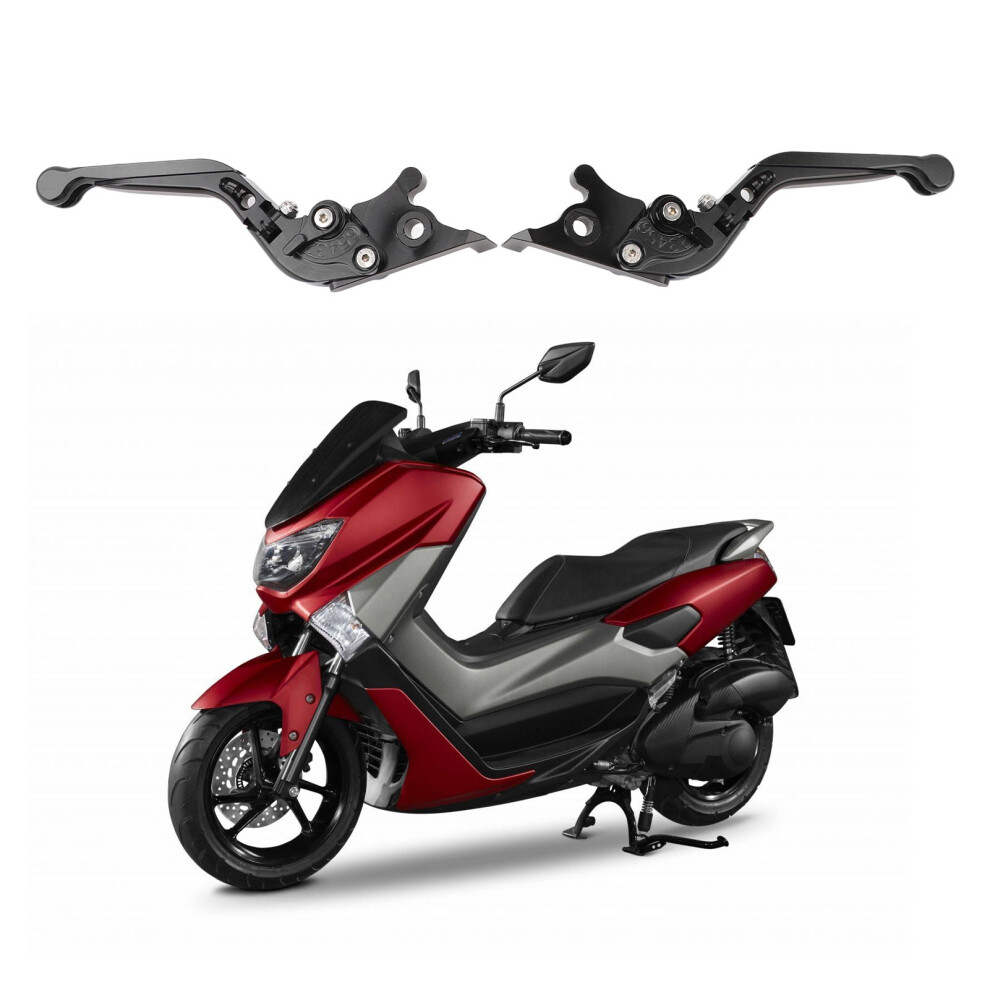 1 Pair Folding Clutch Lever Aluminum Alloy Adjustable Motorcycle Clutch Brake Handle Lever For Nmax 125 Nmax155 Black 8431314211363