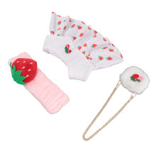 Plush Doll Clothes Set DIY Cute 12inch Plush Doll Clothes Dress for Role Playing Games Preschool Centers Strawberry Headband