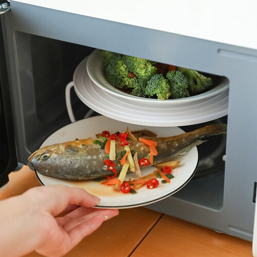 Mikrowellen-Heiztablettenträger Rundes Dampfgarrost 2