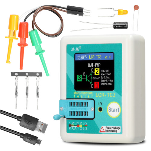 TC3 Transistortester 180mAh, 80x89x28mm, TFT 2