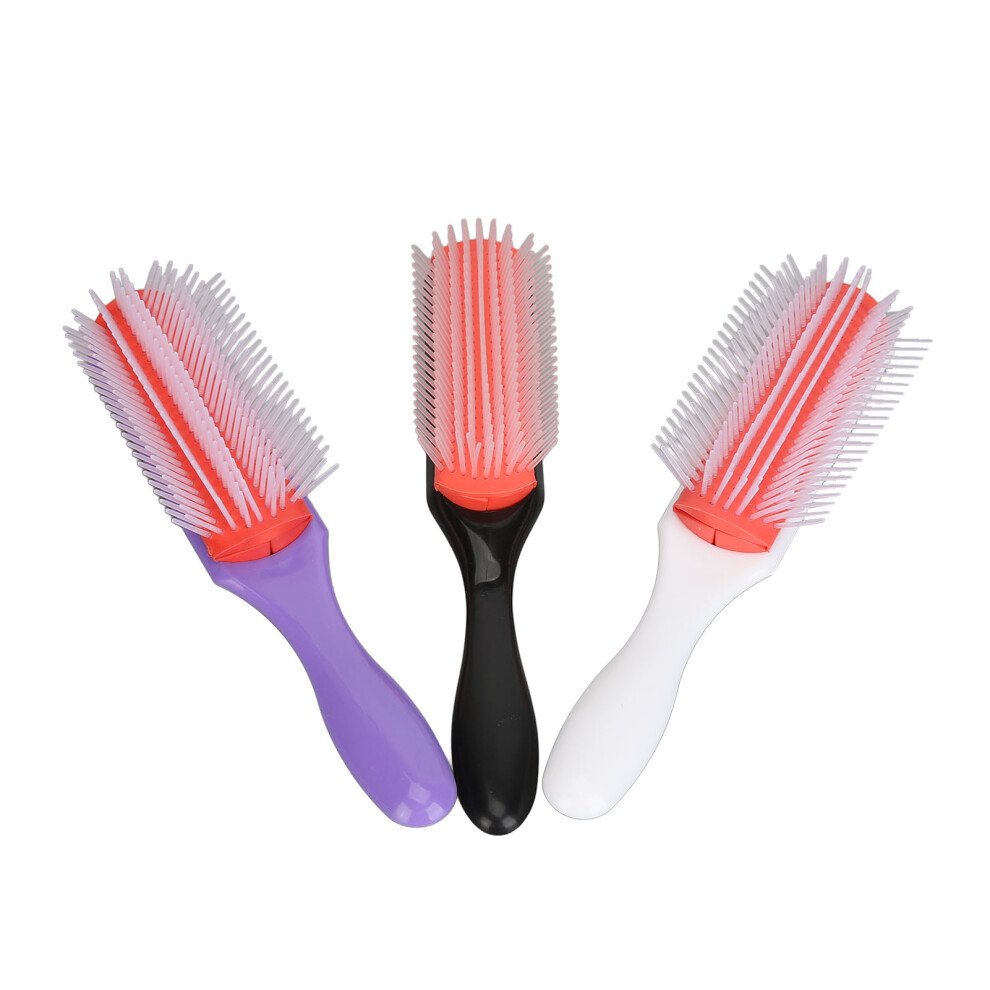 3Pcs 9 Row Hair Brush Scalp Massage Removable Detangling Styling Hair Brush Comb for Home Hair Salon